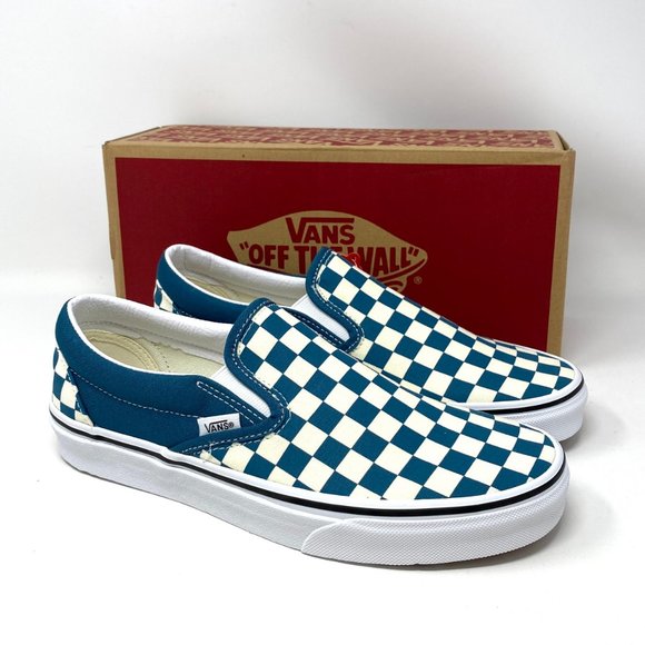 Vans Shoes Women's Classic Slip-On Low Top Checkerboard Canvas Blue VN0A33TB9EX - Picture 6 of 11
